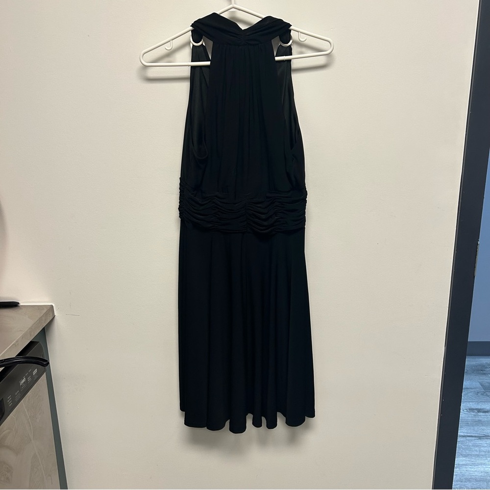 Evan Picone Black Sleeveless Halter Fit and Flare Dress. size 10 - Picture 4 of 6